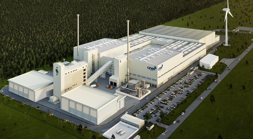A rendering of Ciner Glass's container glass production facility in Lommel, Belgium.